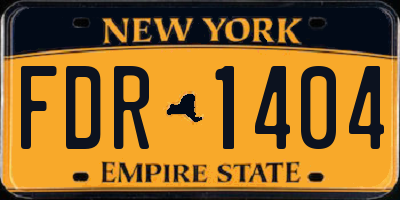 NY license plate FDR1404