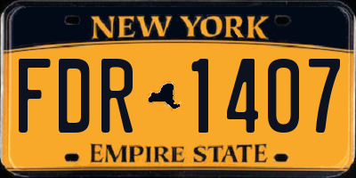 NY license plate FDR1407