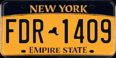 NY license plate FDR1409