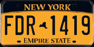 NY license plate FDR1419
