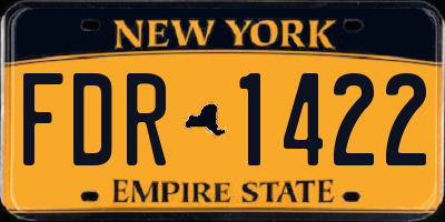NY license plate FDR1422