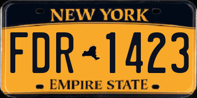 NY license plate FDR1423