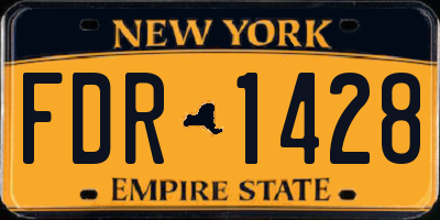 NY license plate FDR1428