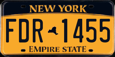 NY license plate FDR1455