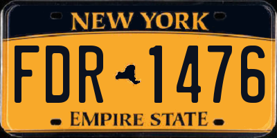 NY license plate FDR1476