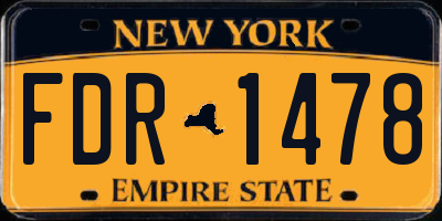 NY license plate FDR1478