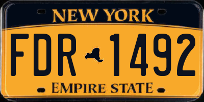 NY license plate FDR1492