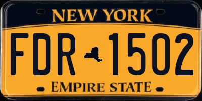 NY license plate FDR1502