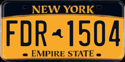 NY license plate FDR1504