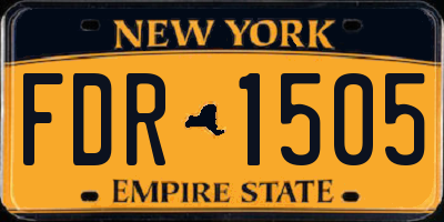NY license plate FDR1505