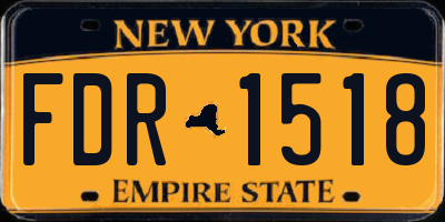 NY license plate FDR1518
