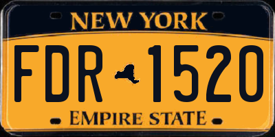 NY license plate FDR1520