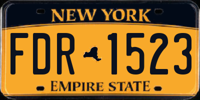 NY license plate FDR1523