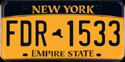 NY license plate FDR1533