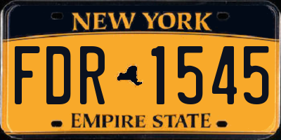 NY license plate FDR1545