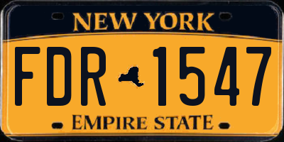 NY license plate FDR1547
