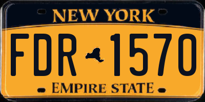 NY license plate FDR1570