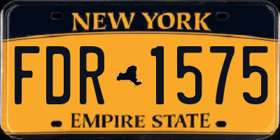 NY license plate FDR1575