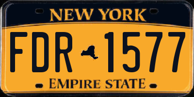 NY license plate FDR1577