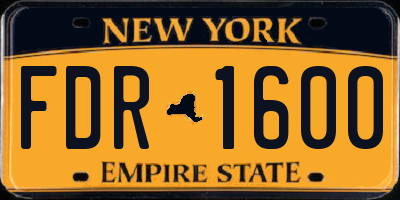 NY license plate FDR1600