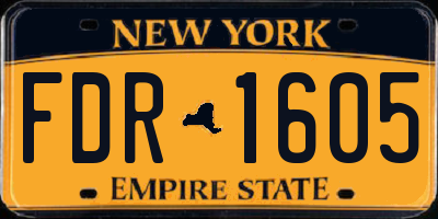 NY license plate FDR1605