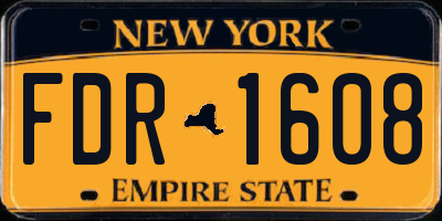 NY license plate FDR1608