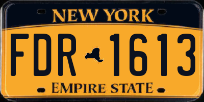 NY license plate FDR1613