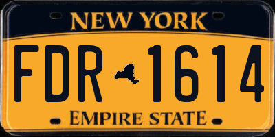 NY license plate FDR1614