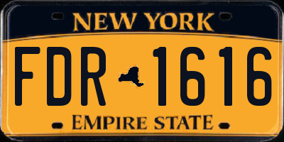 NY license plate FDR1616