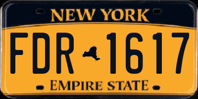 NY license plate FDR1617