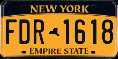 NY license plate FDR1618