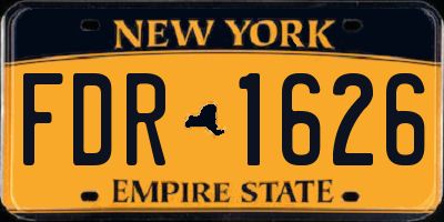NY license plate FDR1626