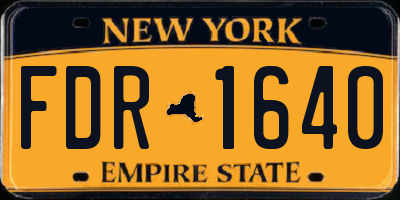 NY license plate FDR1640