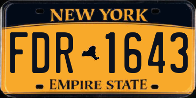 NY license plate FDR1643