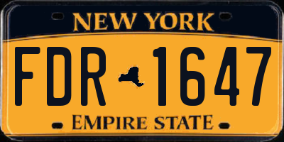 NY license plate FDR1647