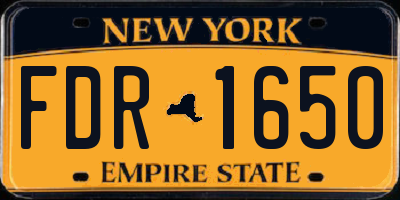 NY license plate FDR1650