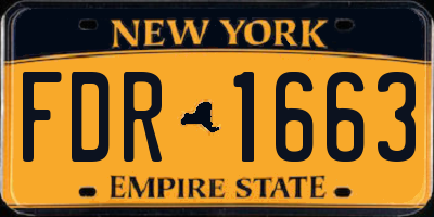 NY license plate FDR1663