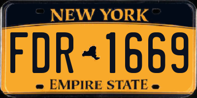 NY license plate FDR1669