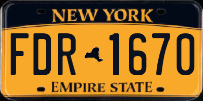 NY license plate FDR1670