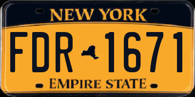 NY license plate FDR1671