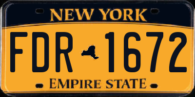 NY license plate FDR1672