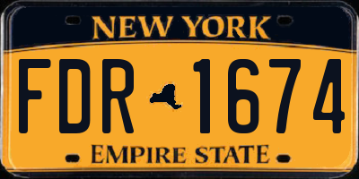 NY license plate FDR1674