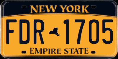 NY license plate FDR1705