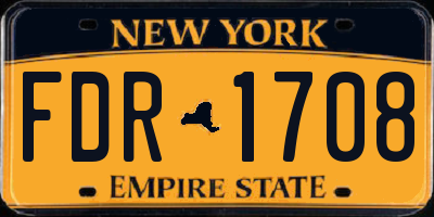 NY license plate FDR1708