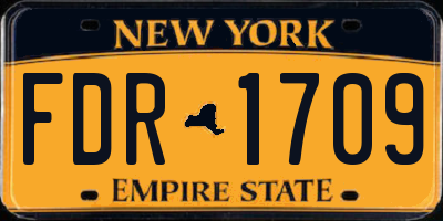NY license plate FDR1709