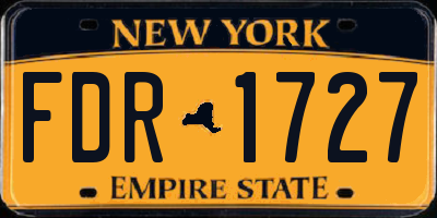 NY license plate FDR1727