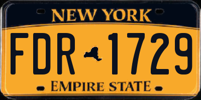 NY license plate FDR1729