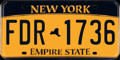 NY license plate FDR1736