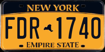 NY license plate FDR1740