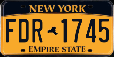 NY license plate FDR1745